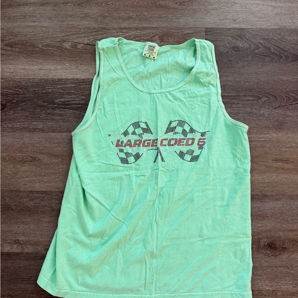 Mint Green Graphic Tank Top